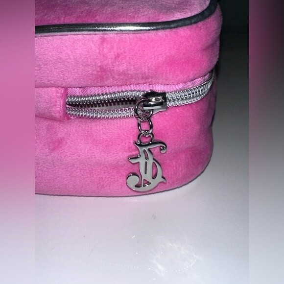 Juicy Couture Large Pink Velour Crown Cosmetic Makeup Bag NEW HTF - Picture 7 of 9